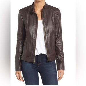 Cole Haan signature leather moto jacket
